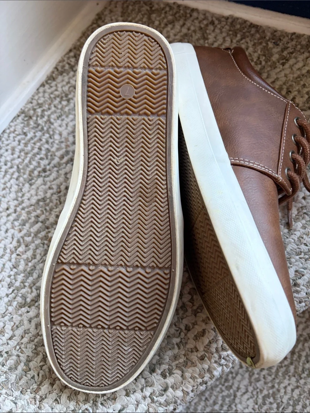 Goodfellow & Co Brown Lace-Up Boat Shoes with White Sole